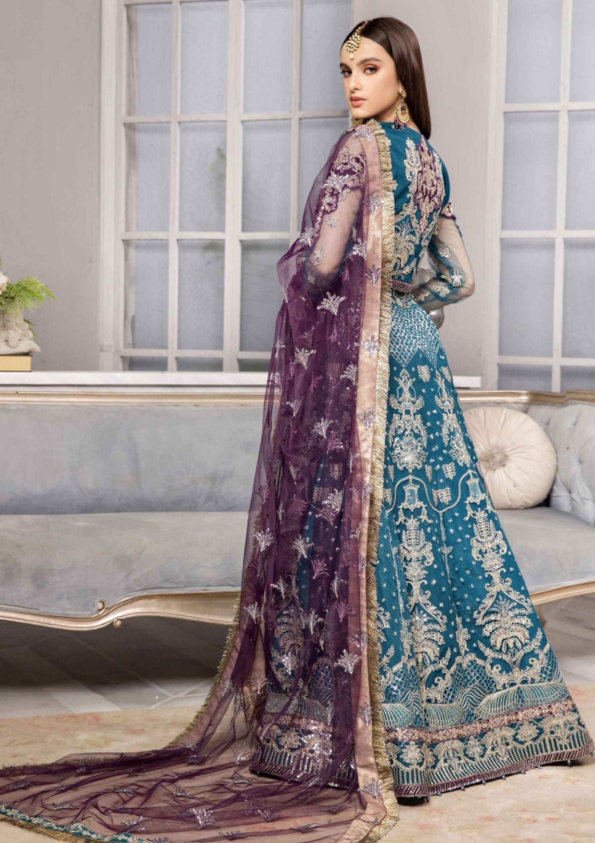 Formal Dress - Alizeh - Vasl e Meeras V12 - Benafsha - D#10 available at Saleem Fabrics Traditions