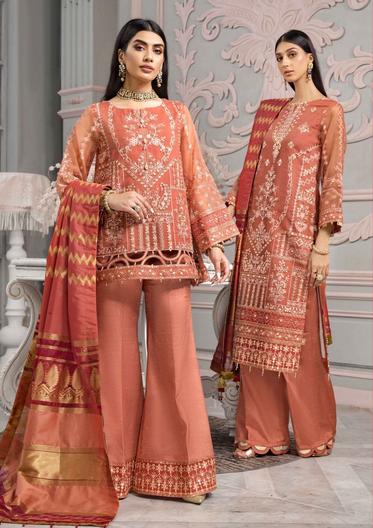 Formal Dress - Alizeh - Vasl e Meeras V12 - Naranj - D#2 available at Saleem Fabrics Traditions