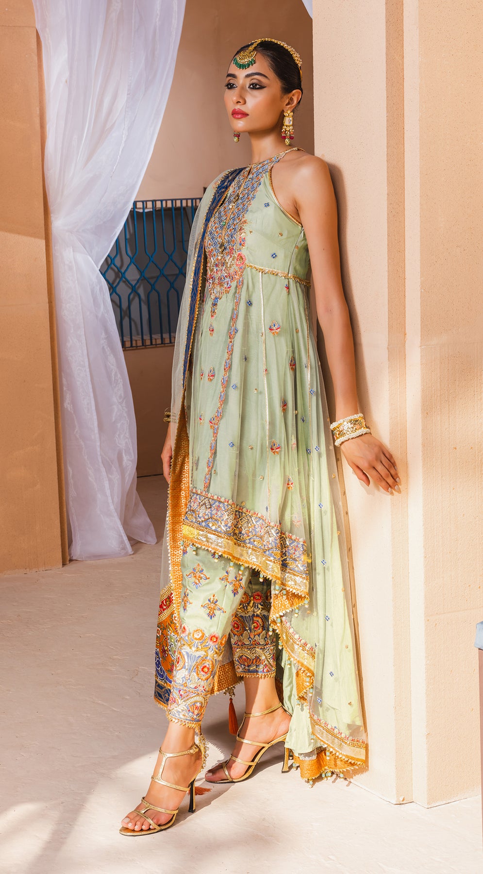 Formal Dress - Anaya - Kamair Rokni - Dhanak - MAHAM - D#08 available at Saleem Fabrics Traditions