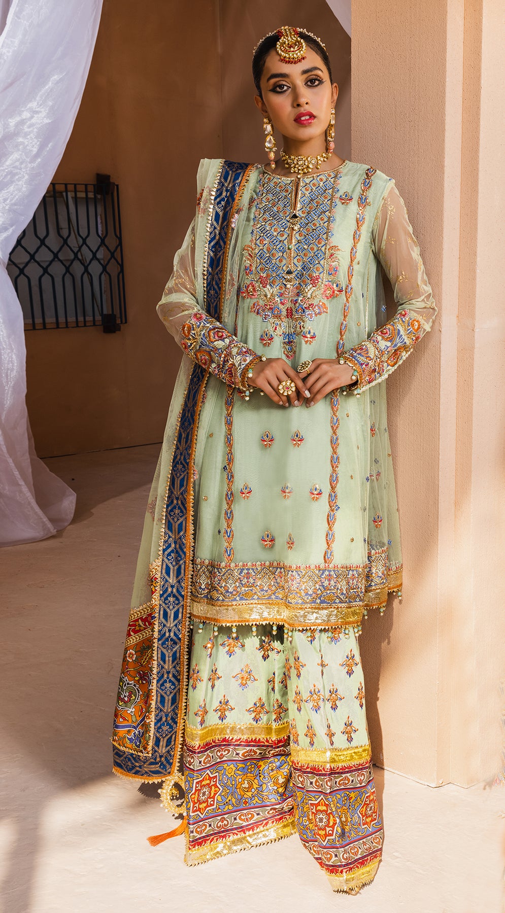Formal Dress - Anaya - Kamair Rokni - Dhanak - MAHAM - D#08 available at Saleem Fabrics Traditions