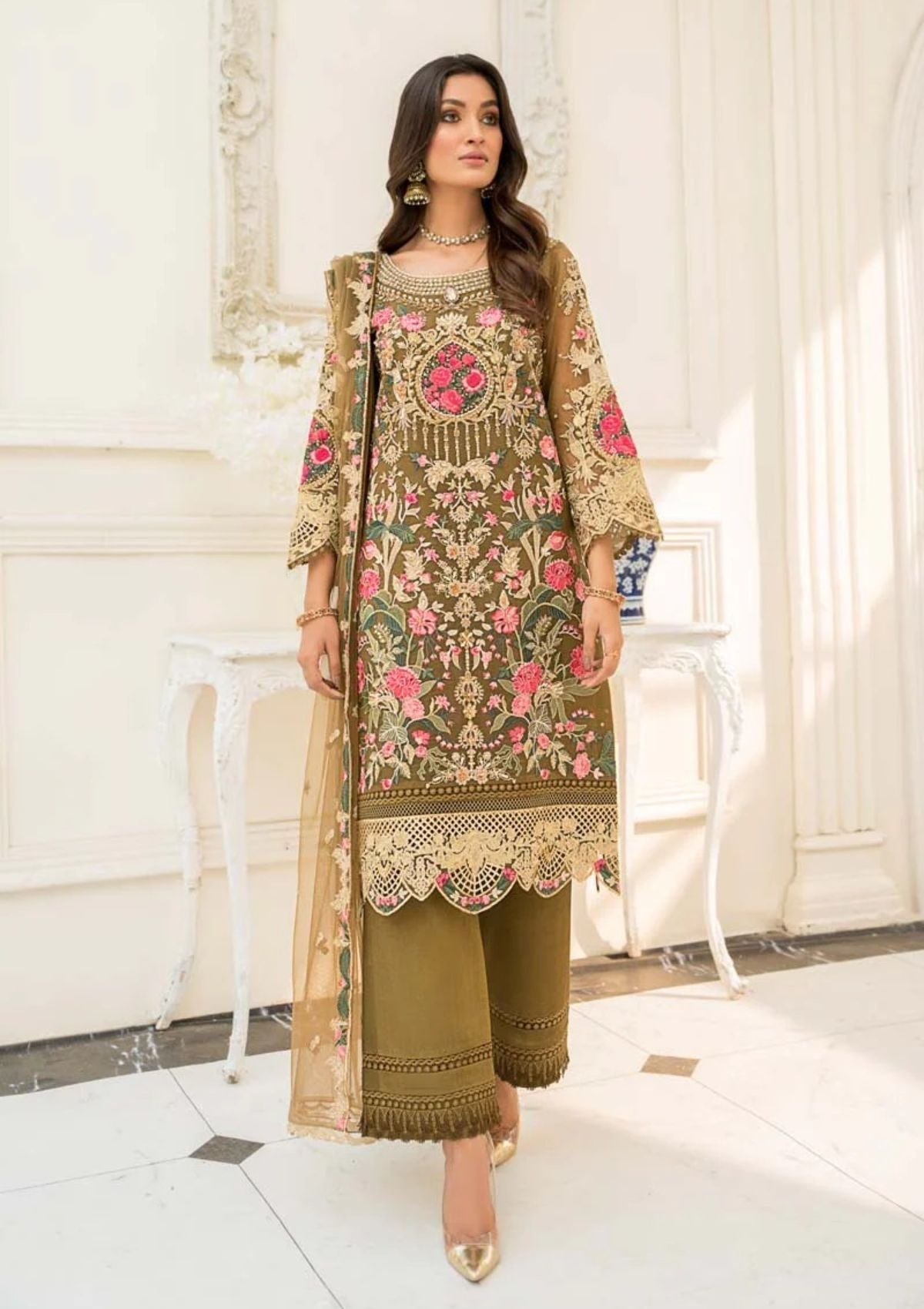 Formal Dress - Aroshi - Afreenish - MARINA available at Saleem Fabrics Traditions