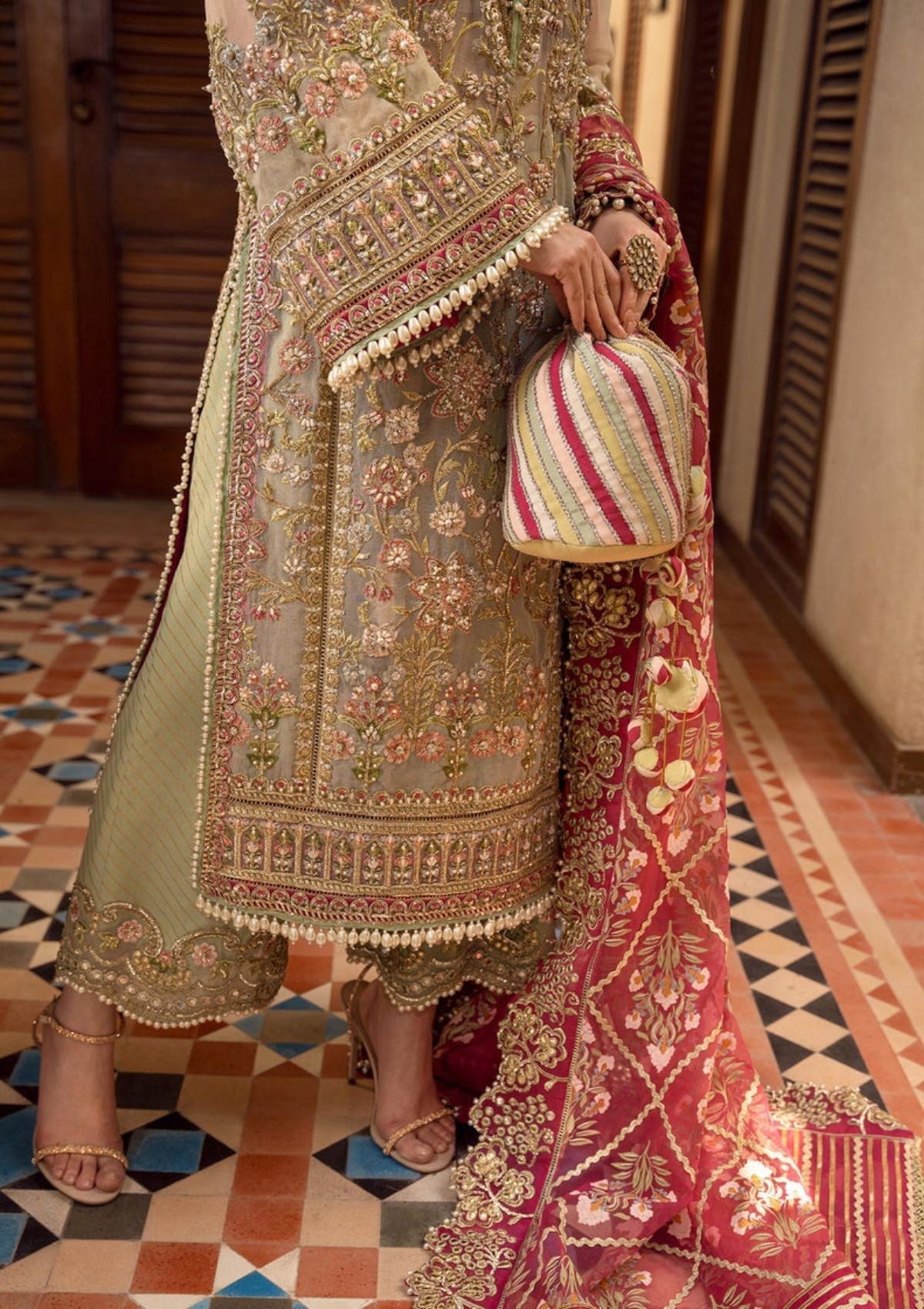 Formal Dress - Crimson - Wedding - CRW#2 available at Saleem Fabrics Traditions