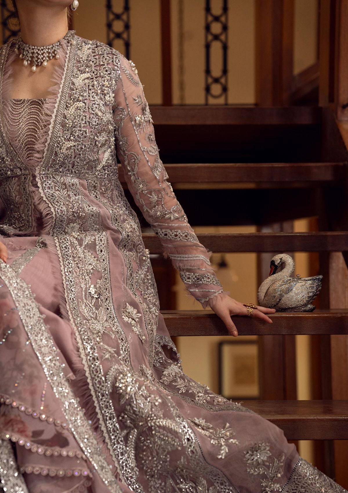 Formal Dress - Crimson - Wedding - CRW#7 available at Saleem Fabrics Traditions