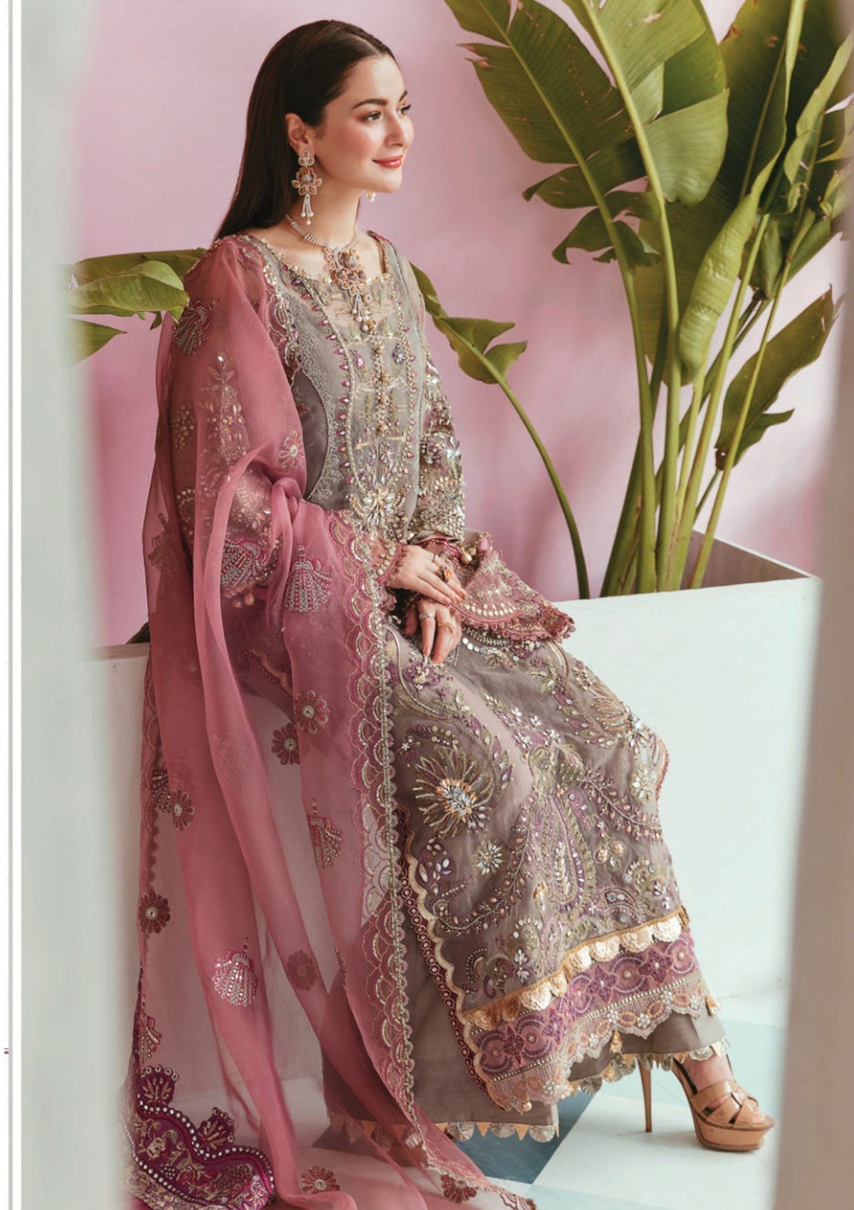 Formal Dress - Elaf - Celebrations - Handwork - ECC#1 available at Saleem Fabrics Traditions