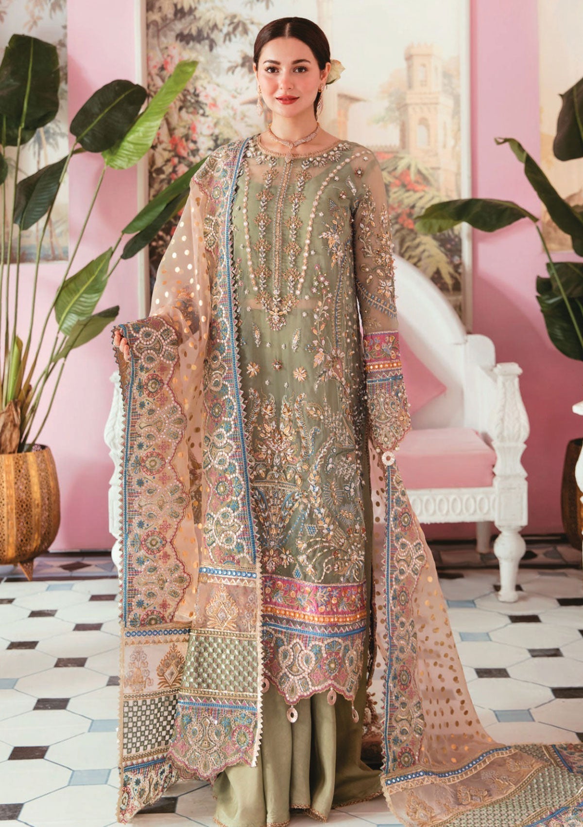 Formal Dress - Elaf - Celebrations - Handwork - ECC#4 available at Saleem Fabrics Traditions