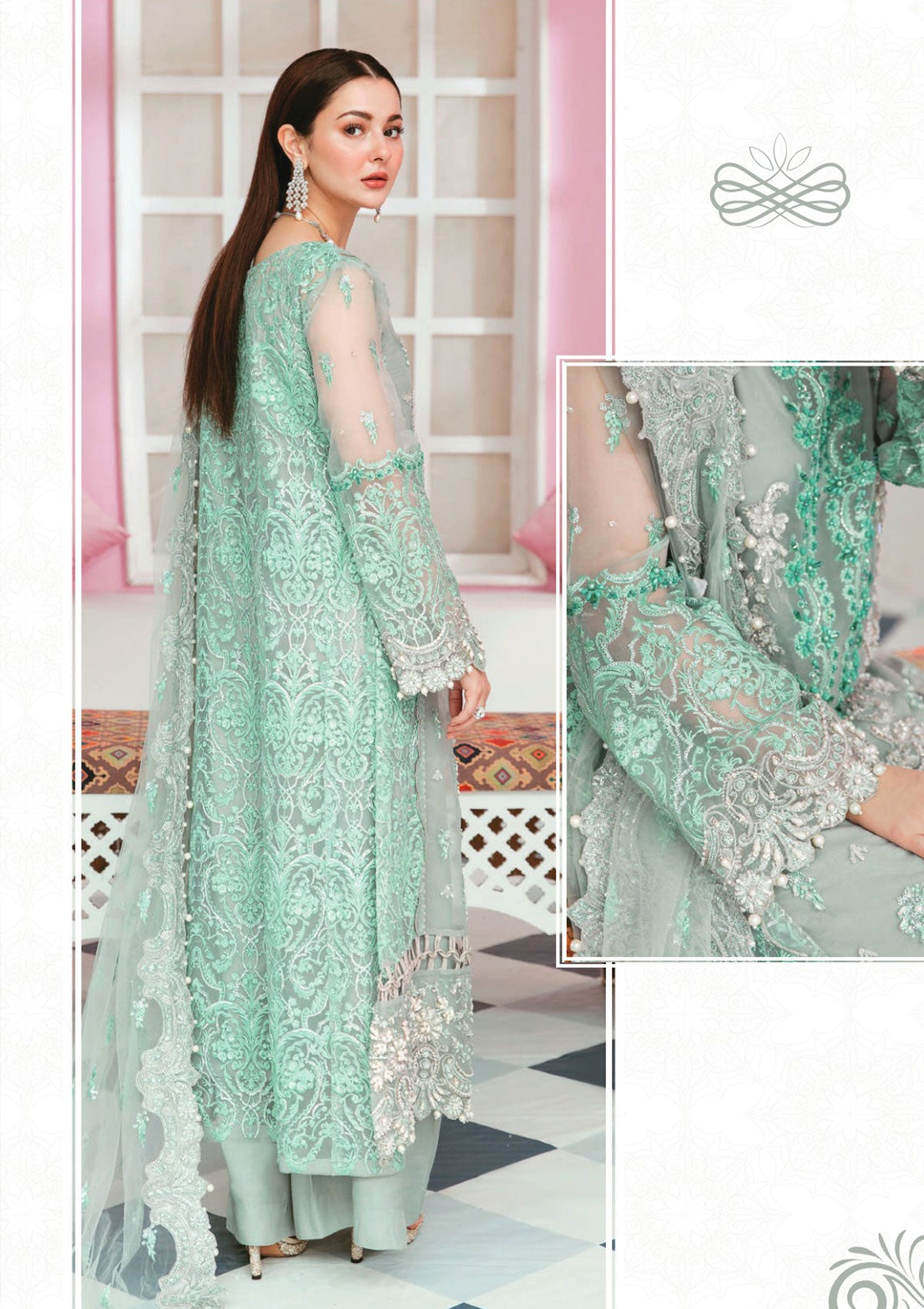 Formal Dress - Elaf - Celebrations - Handwork - ECC#7 available at Saleem Fabrics Traditions