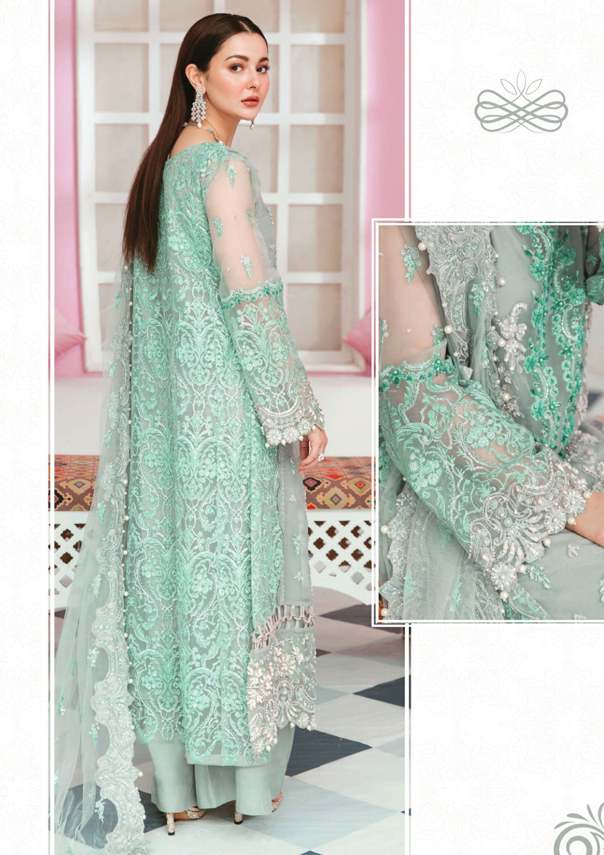 Formal Dress - Elaf - Celebrations - Handwork - ECC#7 available at Saleem Fabrics Traditions