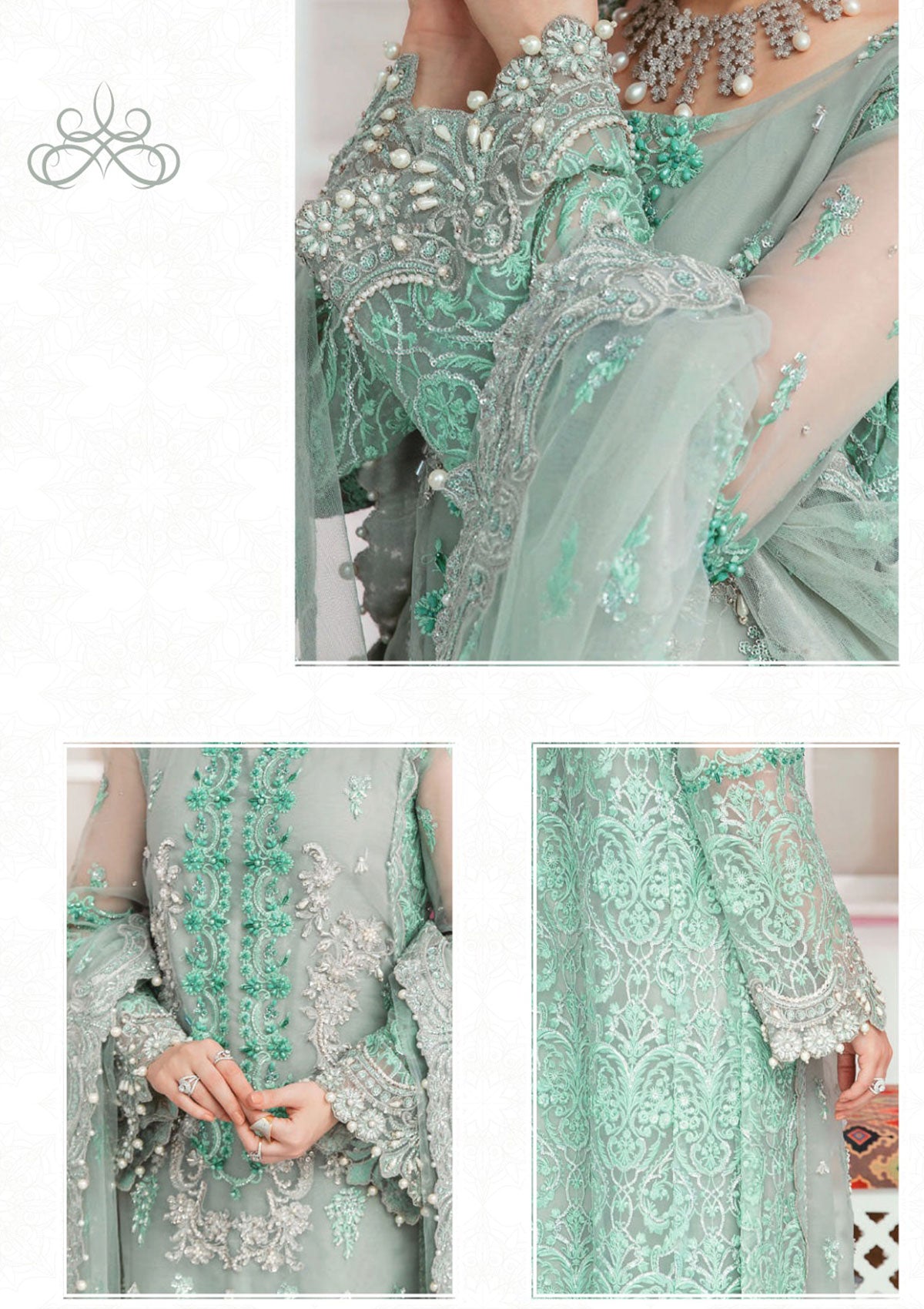 Formal Dress - Elaf - Celebrations - Handwork - ECC#7 available at Saleem Fabrics Traditions