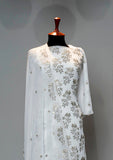 Formal Dress - Fancy Chiffon Emb - 2 Pcs - D#104340 (Off White) available at Saleem Fabrics Traditions