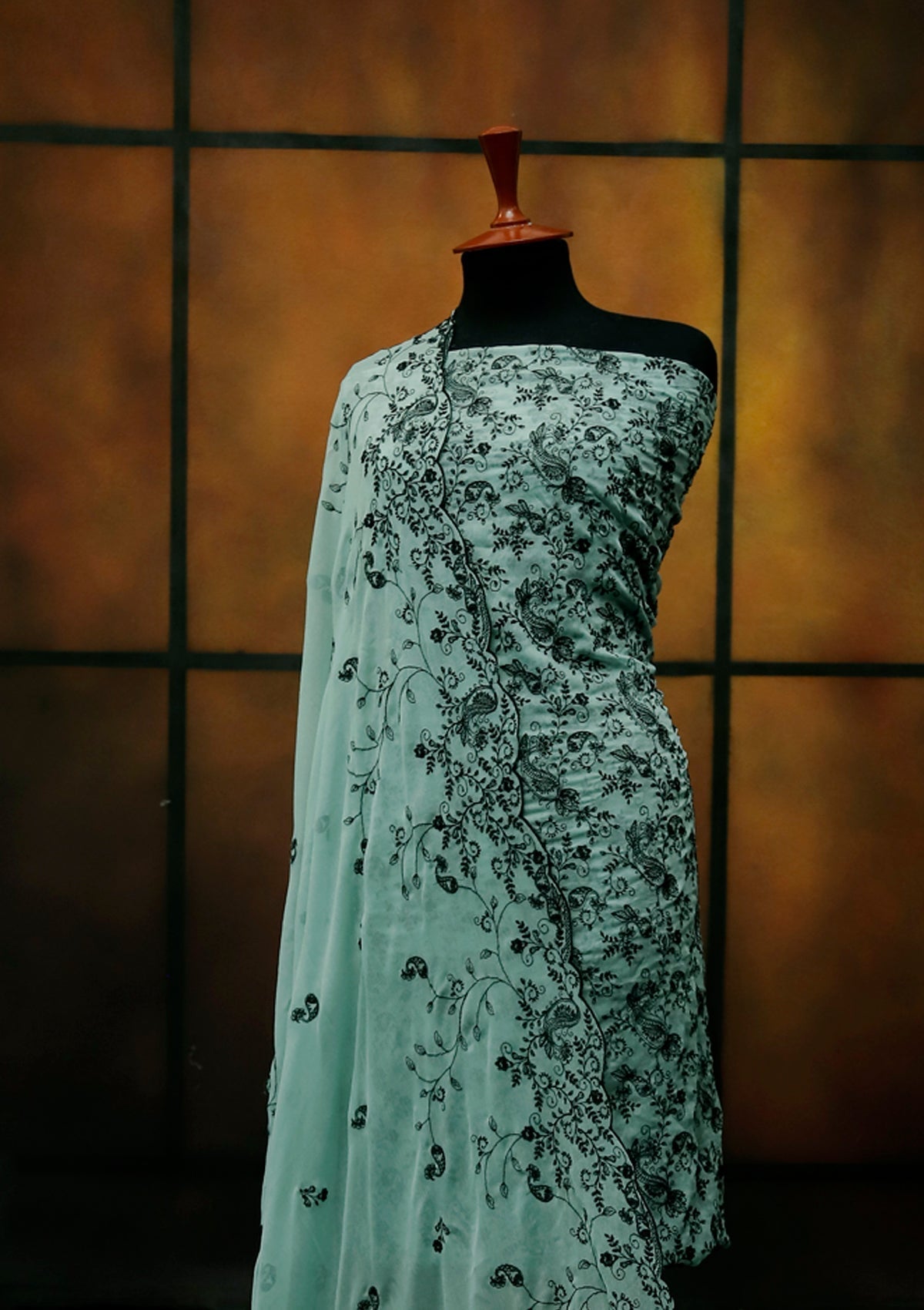 Formal Dress - Fancy Chiffon Emb - 2 Pcs - D#104393 (L Green) available at Saleem Fabrics Traditions