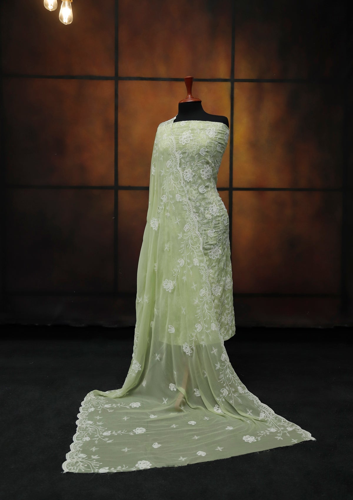 Formal Dress - Fancy Chiffon Emb - 2 Pcs - D#104415 (P Green) available at Saleem Fabrics Traditions