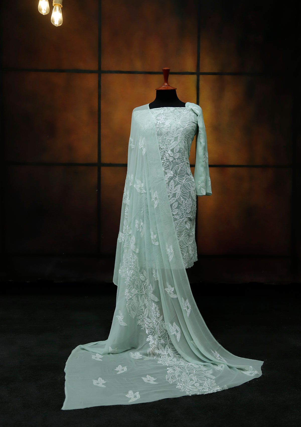 Formal Dress - Fancy Chiffon Emb - 2 Pcs - D#104492 (L Ferozi) available at Saleem Fabrics Traditions