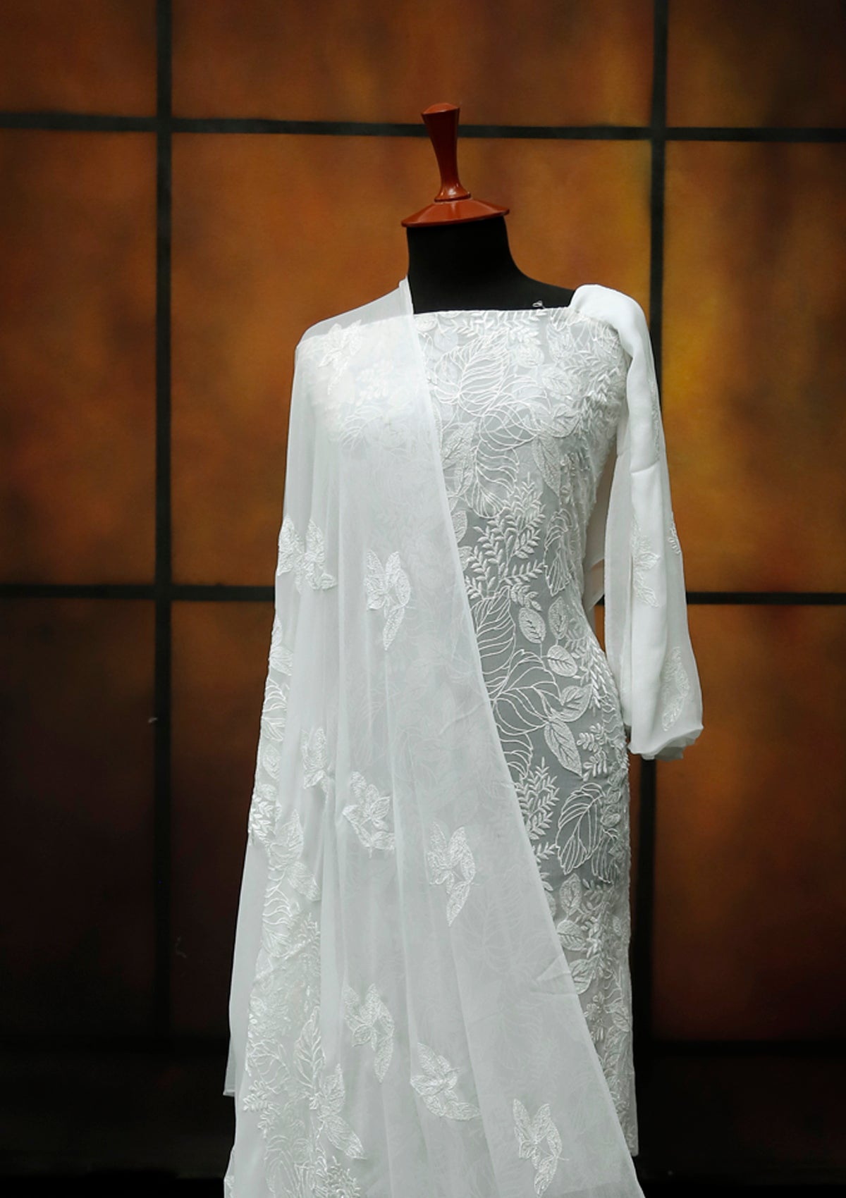 Formal Dress - Fancy Chiffon Emb - 2 Pcs - D#104492 (White) available at Saleem Fabrics Traditions