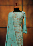 Formal Dress - Fancy Chiffon Emb - 2 Pcs - D#104493 (Sky) available at Saleem Fabrics Traditions