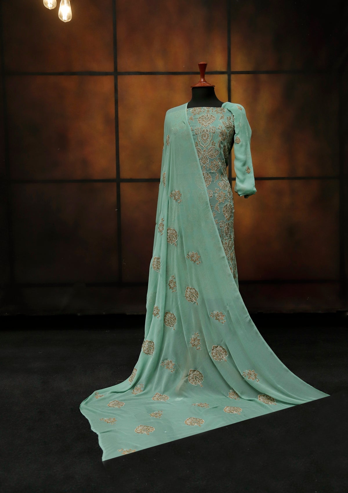Formal Dress - Fancy Chiffon Emb - 2 Pcs - D#104512 (Green) available at Saleem Fabrics Traditions