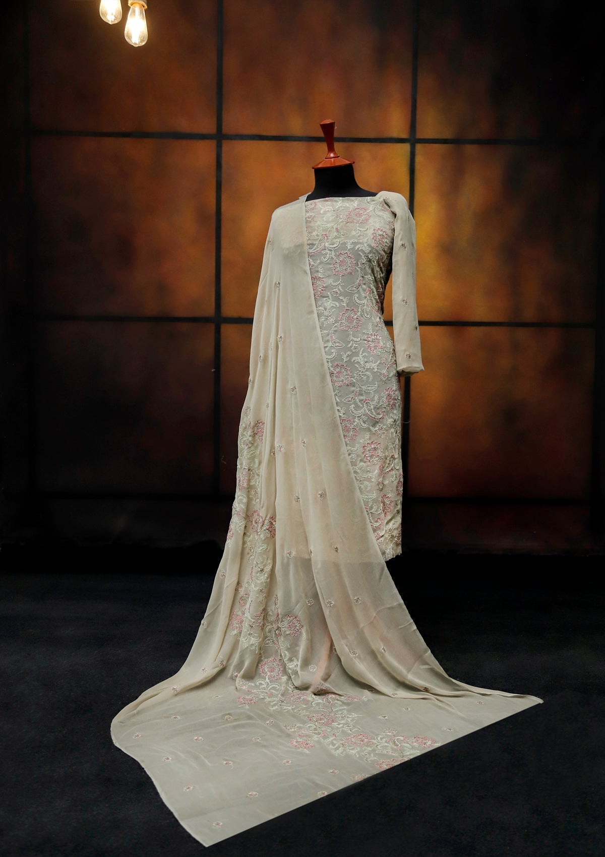 Formal Dress - Fancy Chiffon Emb - 2 Pcs - D#104517 (L Pista) available at Saleem Fabrics Traditions
