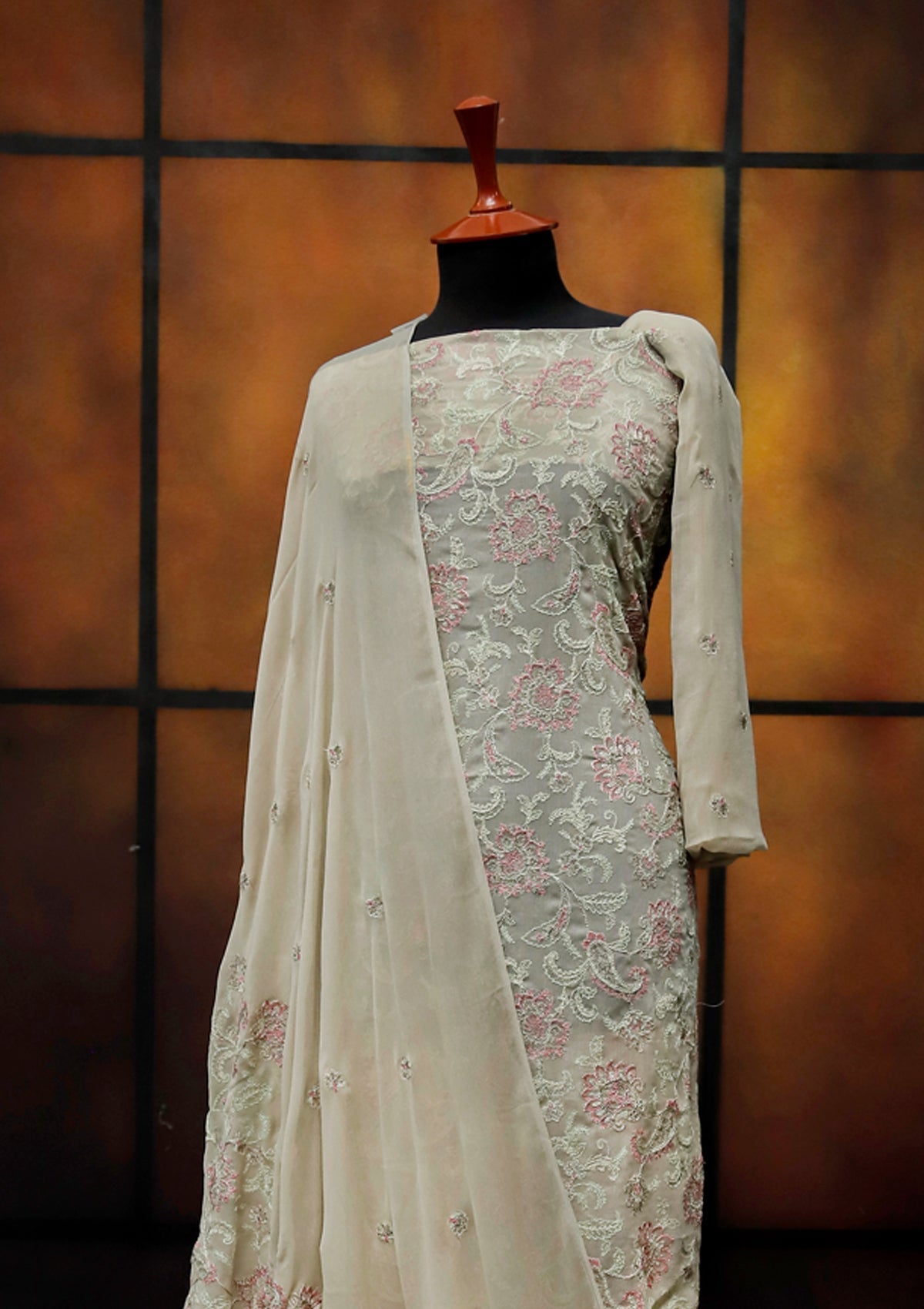Formal Dress - Fancy Chiffon Emb - 2 Pcs - D#104517 (L Pista) available at Saleem Fabrics Traditions