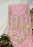 Formal Dress - Gota Work - Paper Cotton - 2 Pcs Suit - Pink - D01 available at Saleem Fabrics Traditions