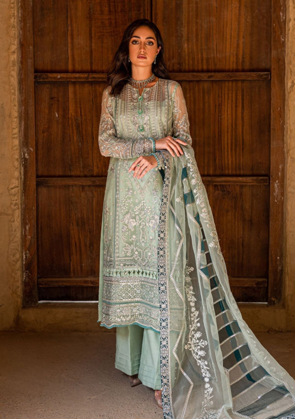 Formal Dress - Gulaal - Embroidered - Chiffon - Alayha - GEC#3 available at Saleem Fabrics Traditions
