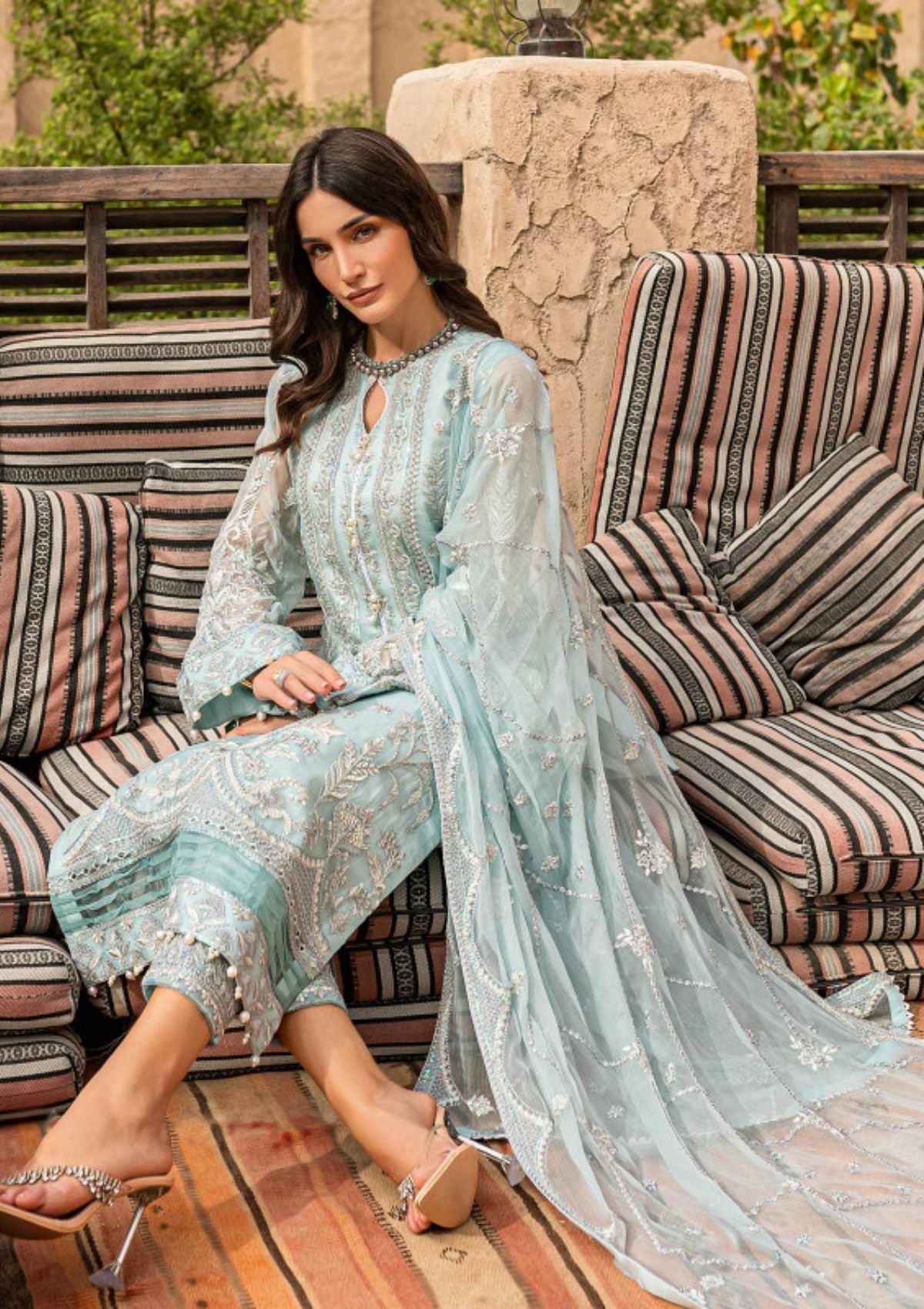 Formal Dress - Gulaal - Embroidered - Chiffon - Asmarah - GEC#5 available at Saleem Fabrics Traditions