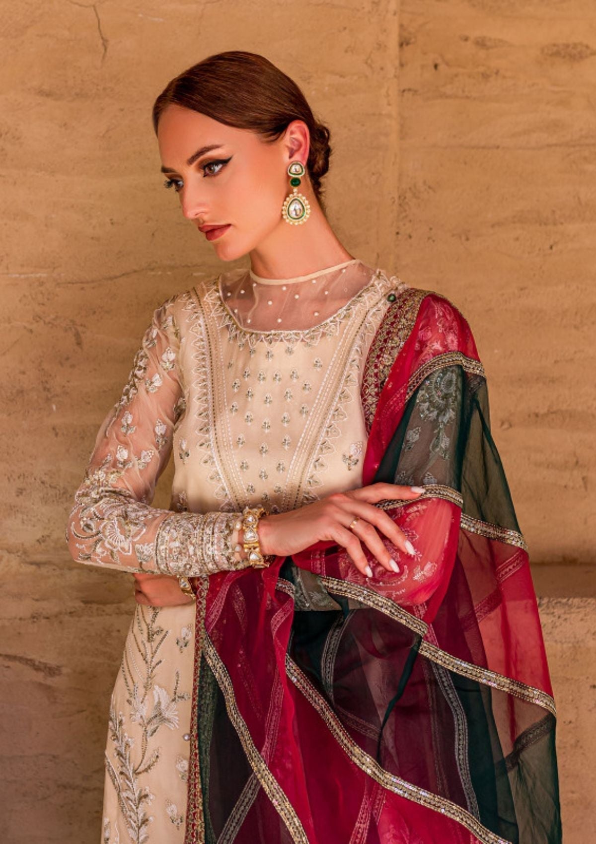 Formal Dress - Gulaal - Embroidered - Chiffon - Hazal - GEC#8 available at Saleem Fabrics Traditions