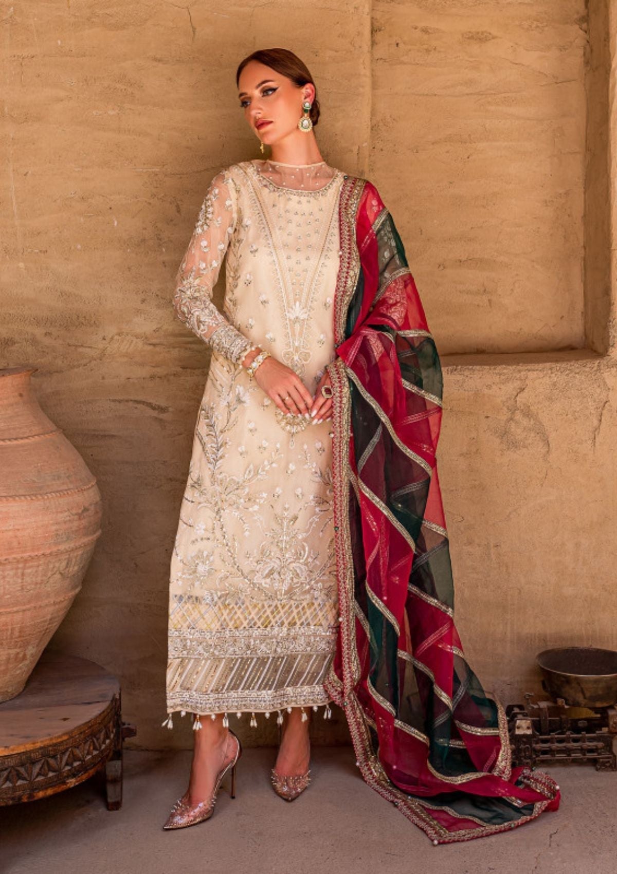 Formal Dress - Gulaal - Embroidered - Chiffon - Hazal - GEC#8 available at Saleem Fabrics Traditions