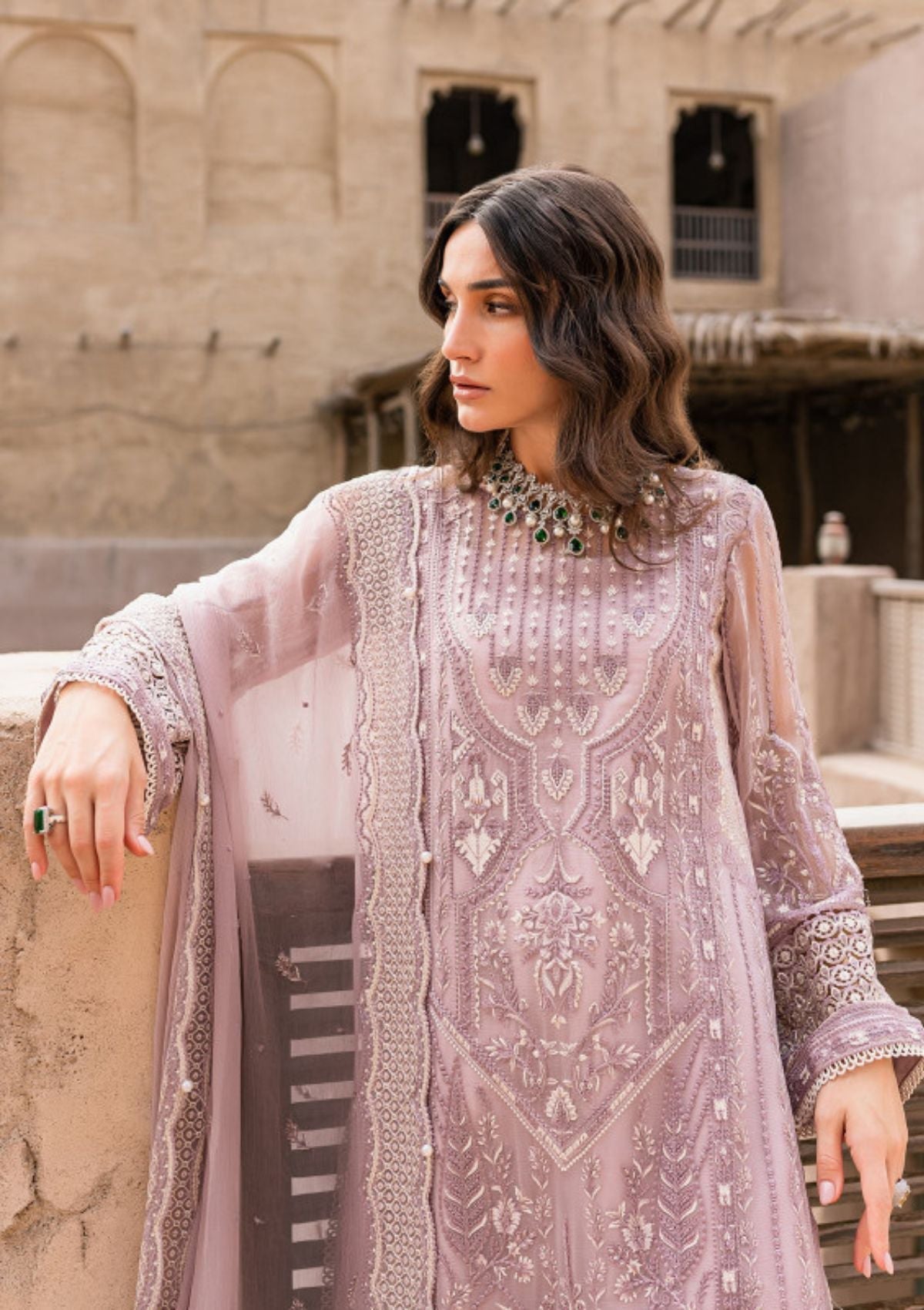 Formal Dress - Gulaal - Embroidered - Chiffon - Malaikah - GEC#2 available at Saleem Fabrics Traditions