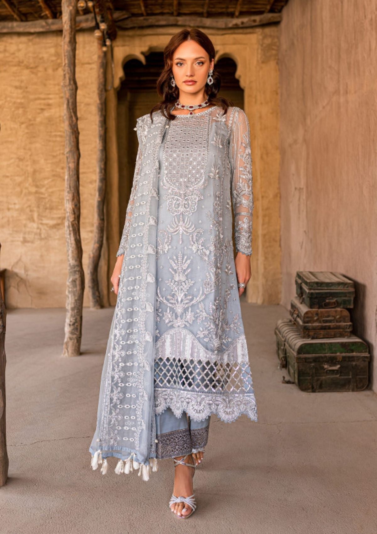 Formal Dress - Gulaal - Embroidered - Chiffon - Samarah - GEC#4 available at Saleem Fabrics Traditions