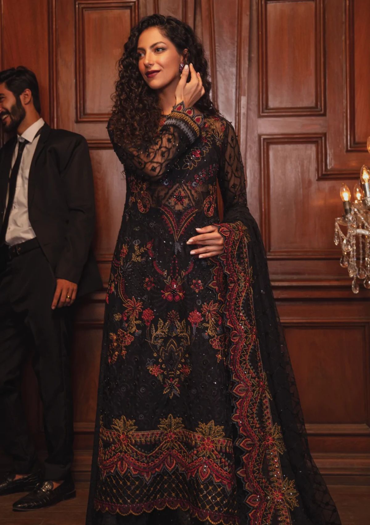 Formal Dress - Iznik - La Royale - Fonce Night - IRC#3 available at Saleem Fabrics Traditions