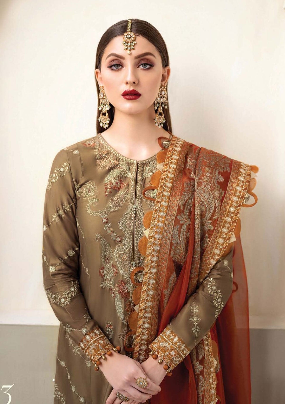 Formal Dress - Maria B - Sateen - MBC#3 available at Saleem Fabrics Traditions