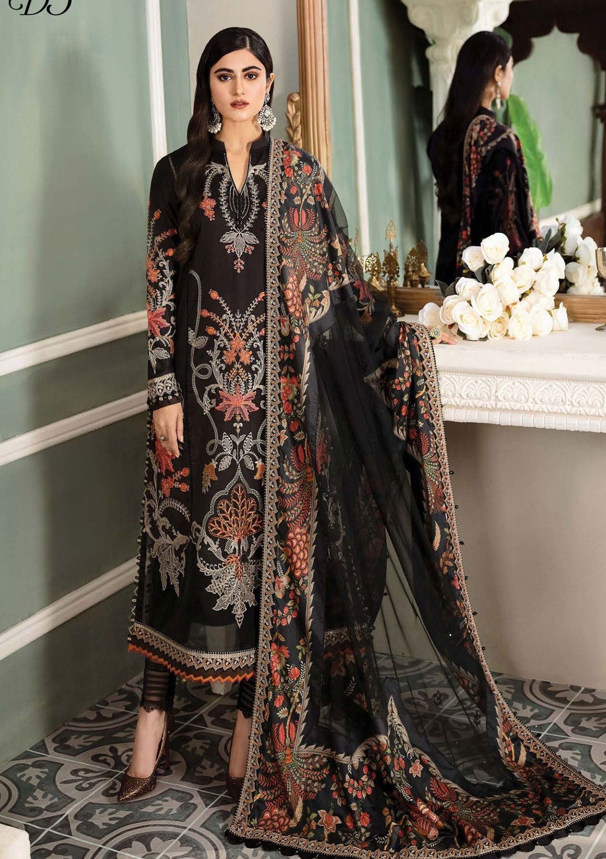 Formal Dress - Maria B - Sateen - MBC#5 available at Saleem Fabrics Traditions