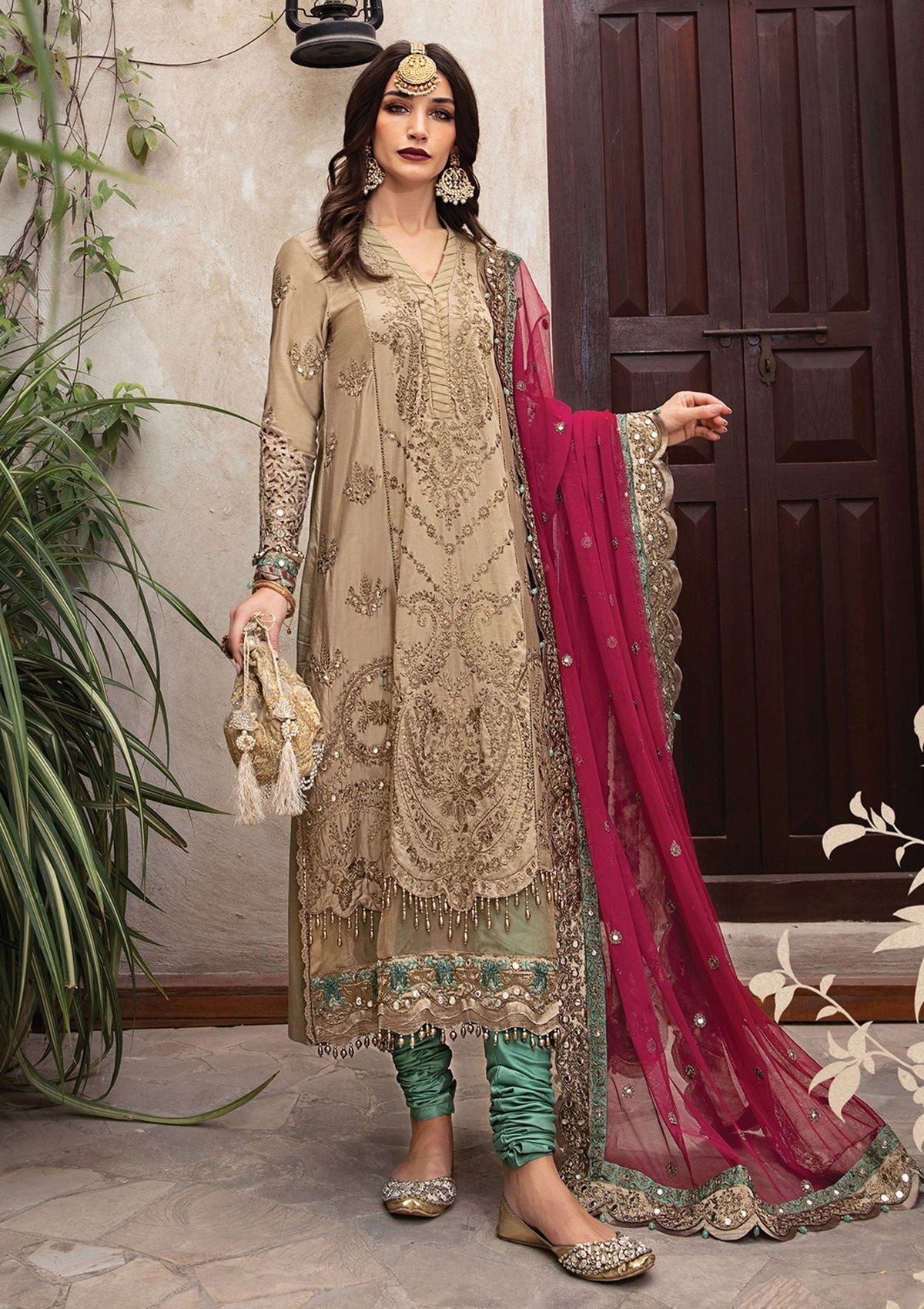 Formal Dress - Maria B - Sateen - MBS#4 available at Saleem Fabrics Traditions