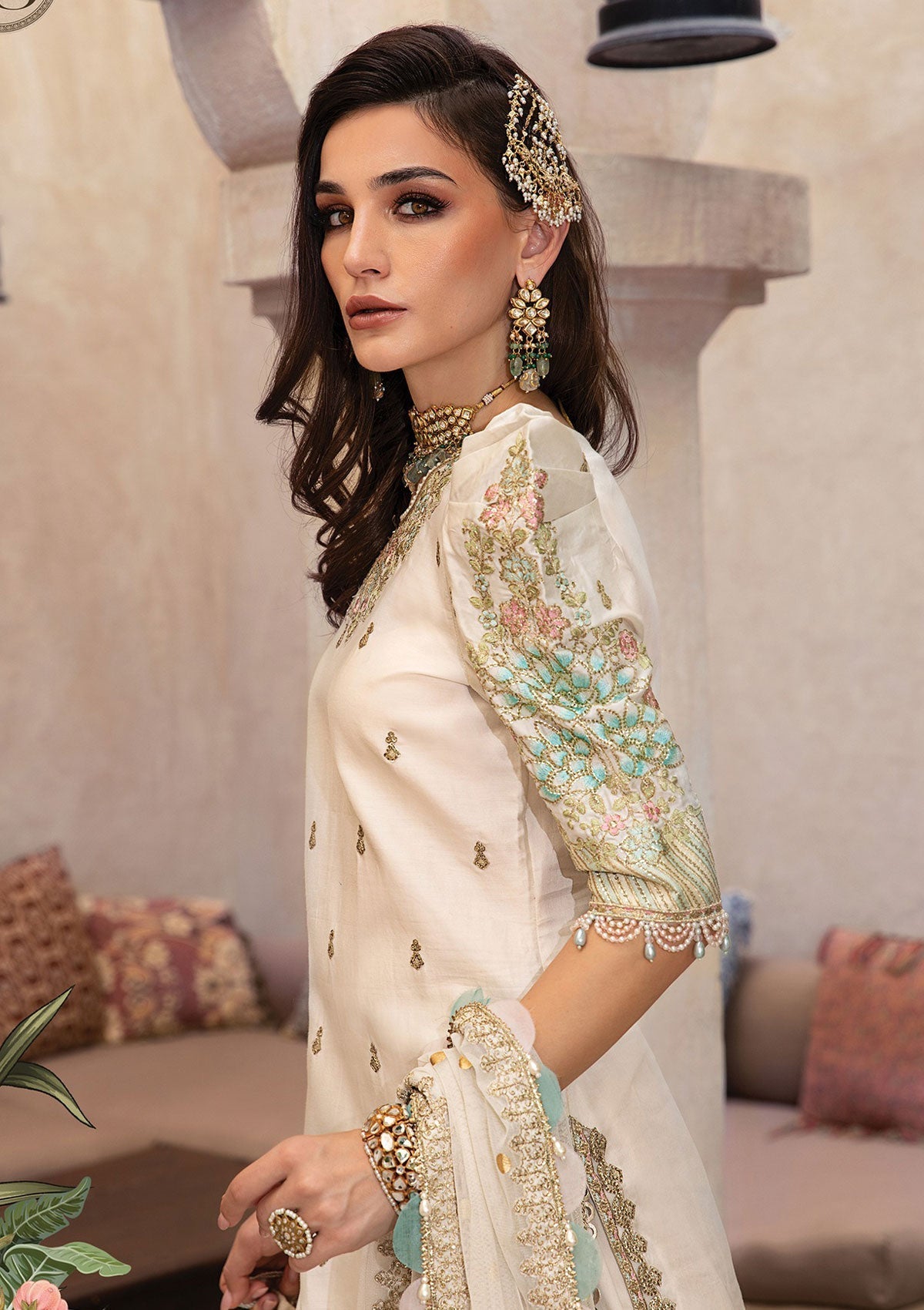Formal Dress - Maria B - Sateen - MBS#8 available at Saleem Fabrics Traditions