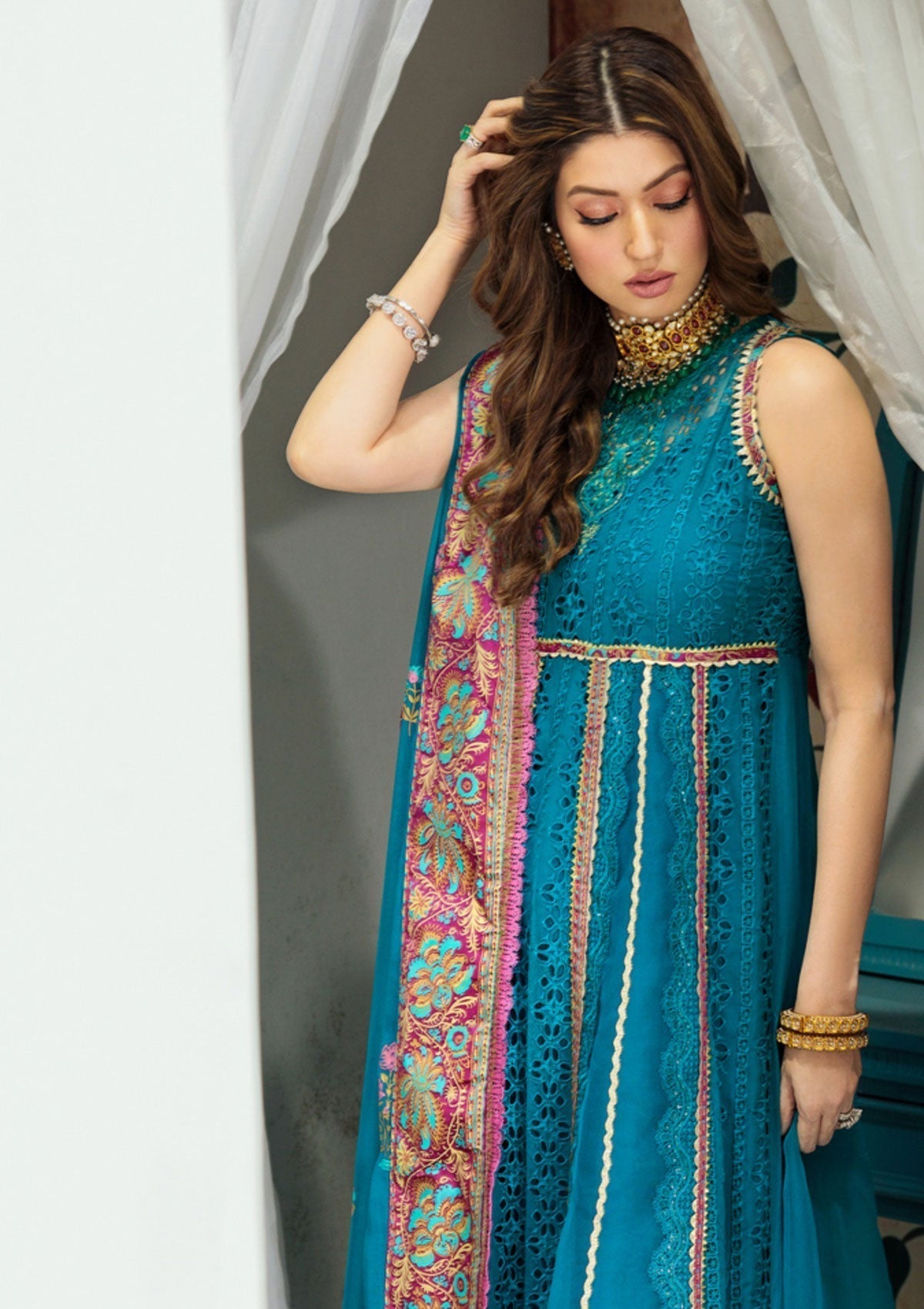 Formal Dress - Noor - Saadia Asad - Chiffon Laserkari - D#5 available at Saleem Fabrics Traditions