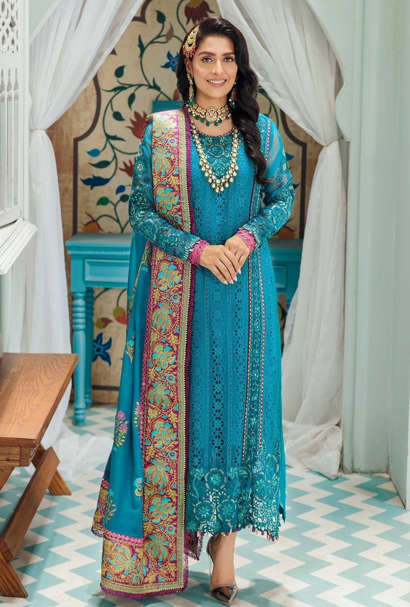 Formal Dress - Noor - Saadia Asad - Chiffon Laserkari - D#5 available at Saleem Fabrics Traditions