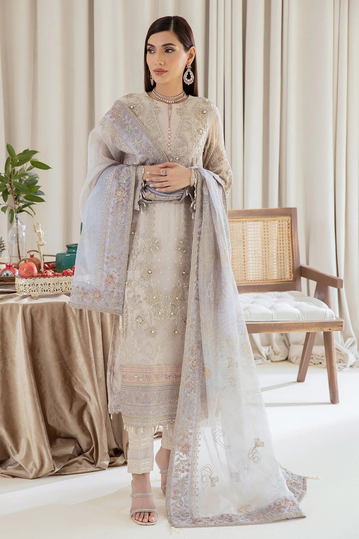 Formal Dress - Nureh - Elanora - Luxury Chiffon - NEL#10 available at Saleem Fabrics Traditions