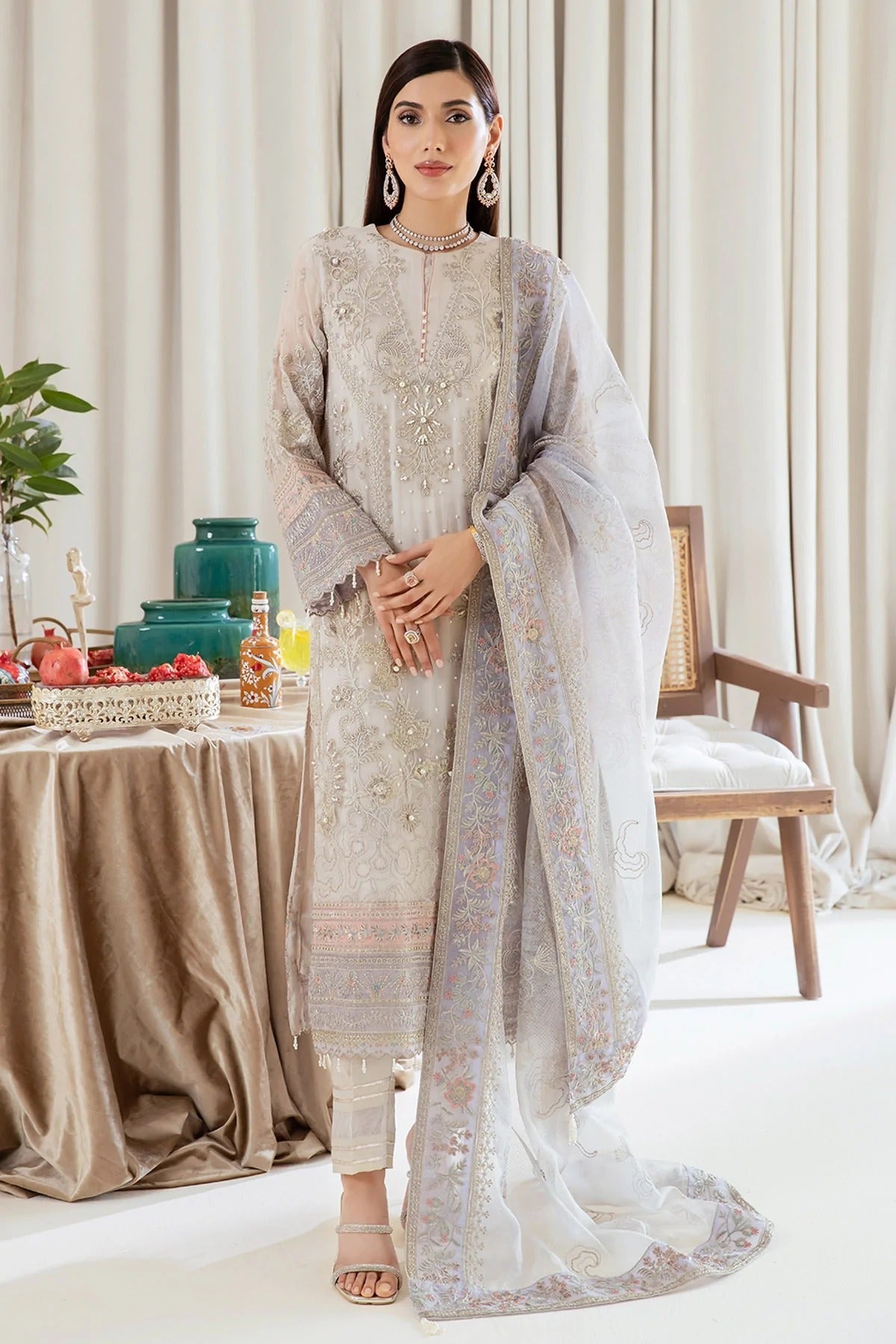 Formal Dress - Nureh - Elanora - Luxury Chiffon - NEL#10 available at Saleem Fabrics Traditions