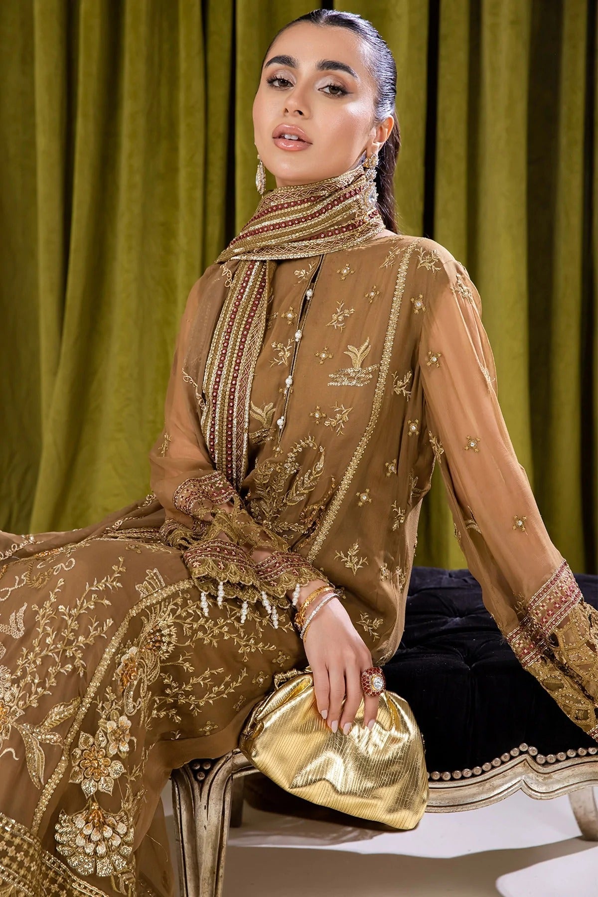 Formal Dress - Nureh - Elanora - Luxury Chiffon - NEL#13 available at Saleem Fabrics Traditions