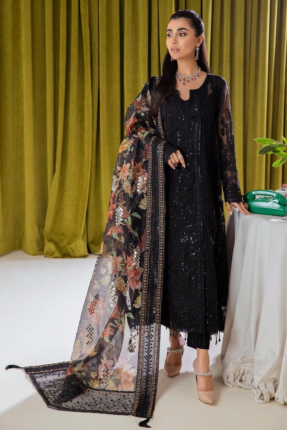 Formal Dress - Nureh - Elanora - Luxury Chiffon - NEL#8 available at Saleem Fabrics Traditions