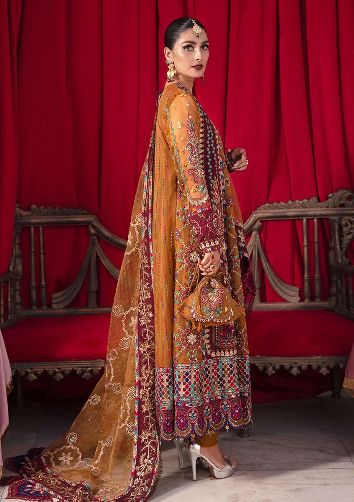 Formal Dress - Nureh - Jhoomro - Luxury - NL#40 available at Saleem Fabrics Traditions
