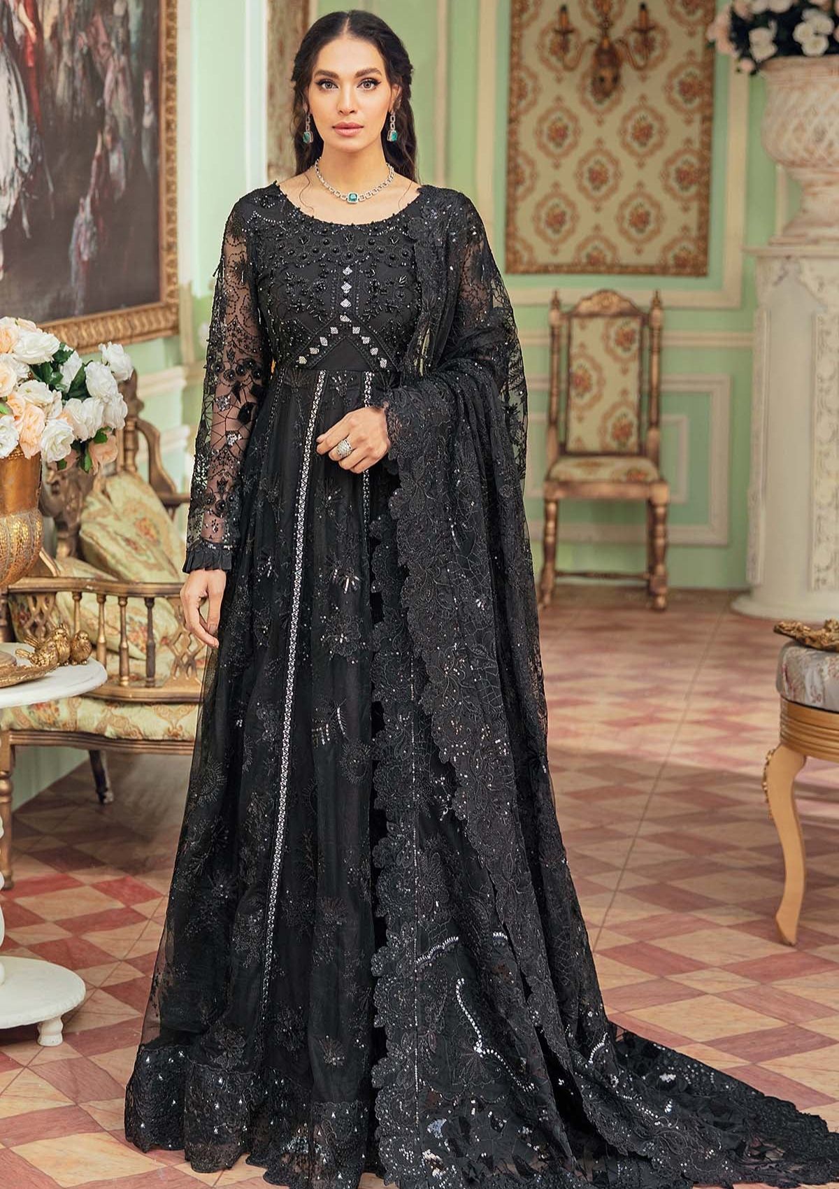 Formal Dress - Nureh - Luxury - SOLITAIRE - NL#32 available at Saleem Fabrics Traditions