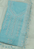 Formal Dress - Paper Cotton -  A/Work - 2 Pcs Suit - Ferozi - D06 available at Saleem Fabrics Traditions