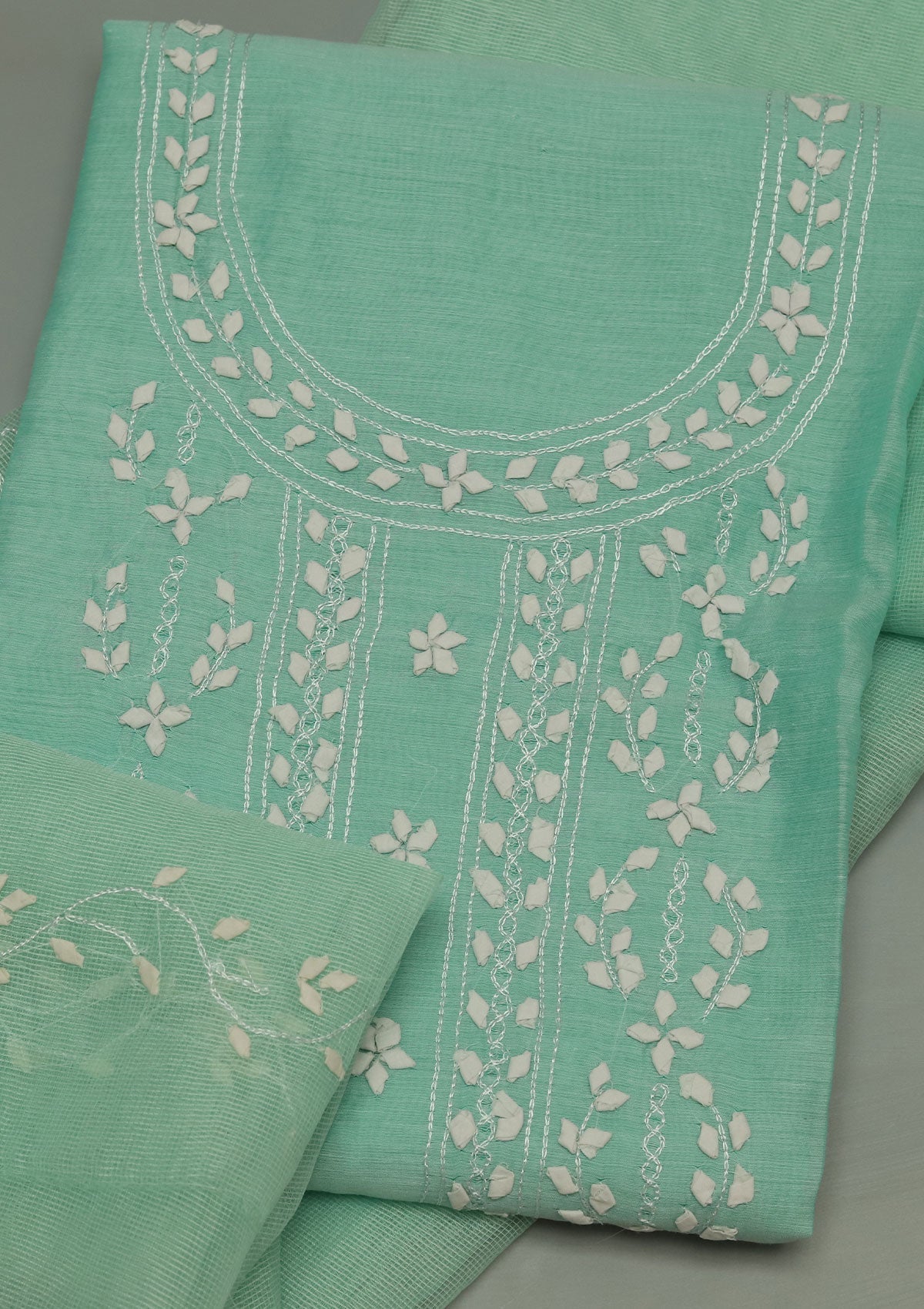 Formal Dress - Paper Cotton -  A/Work - 2 Pcs Suit - S Green - D05 available at Saleem Fabrics Traditions