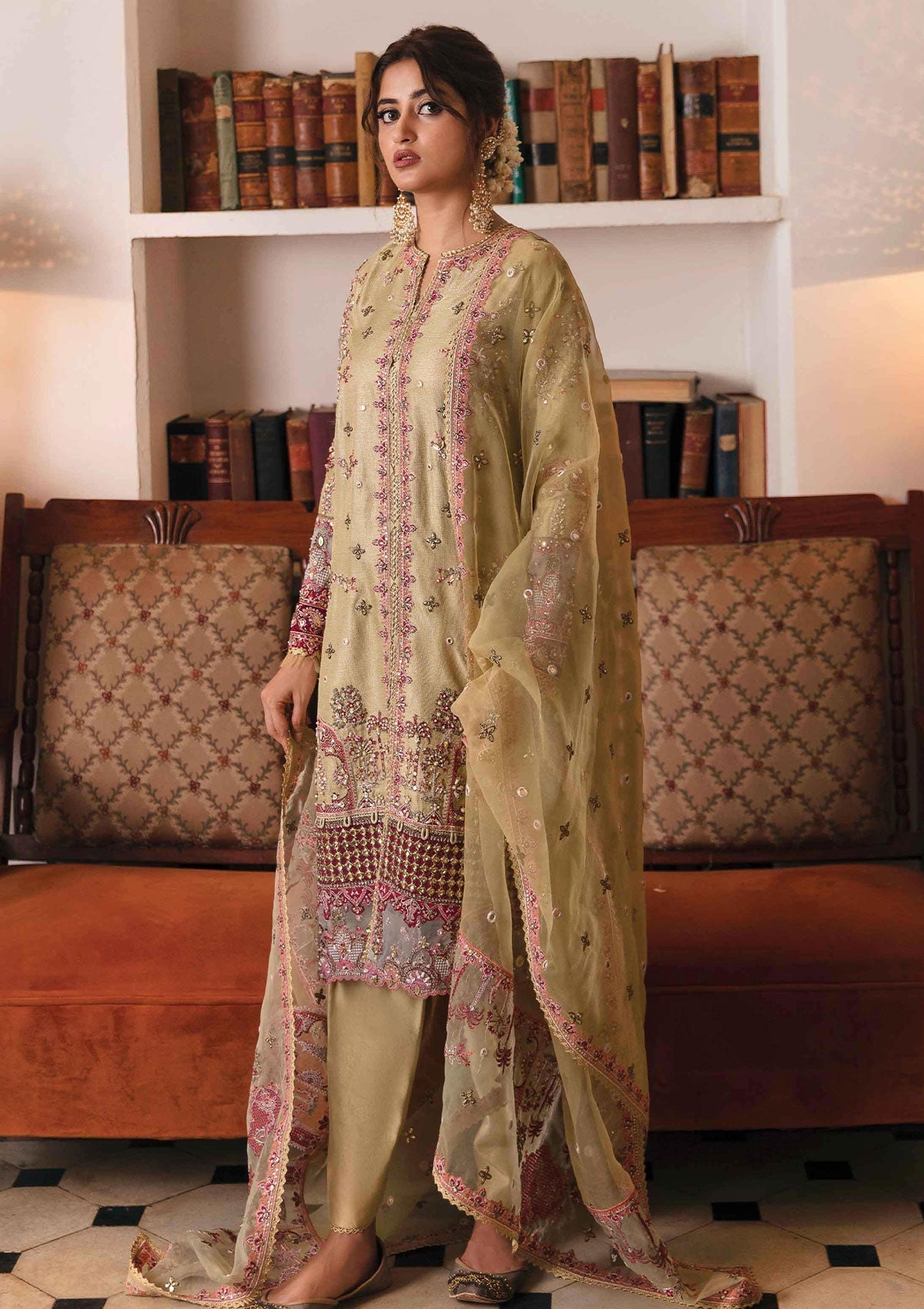 Formal Dress - Qalamkar - Khaab - V02 - Zenia - NF#2 available at Saleem Fabrics Traditions