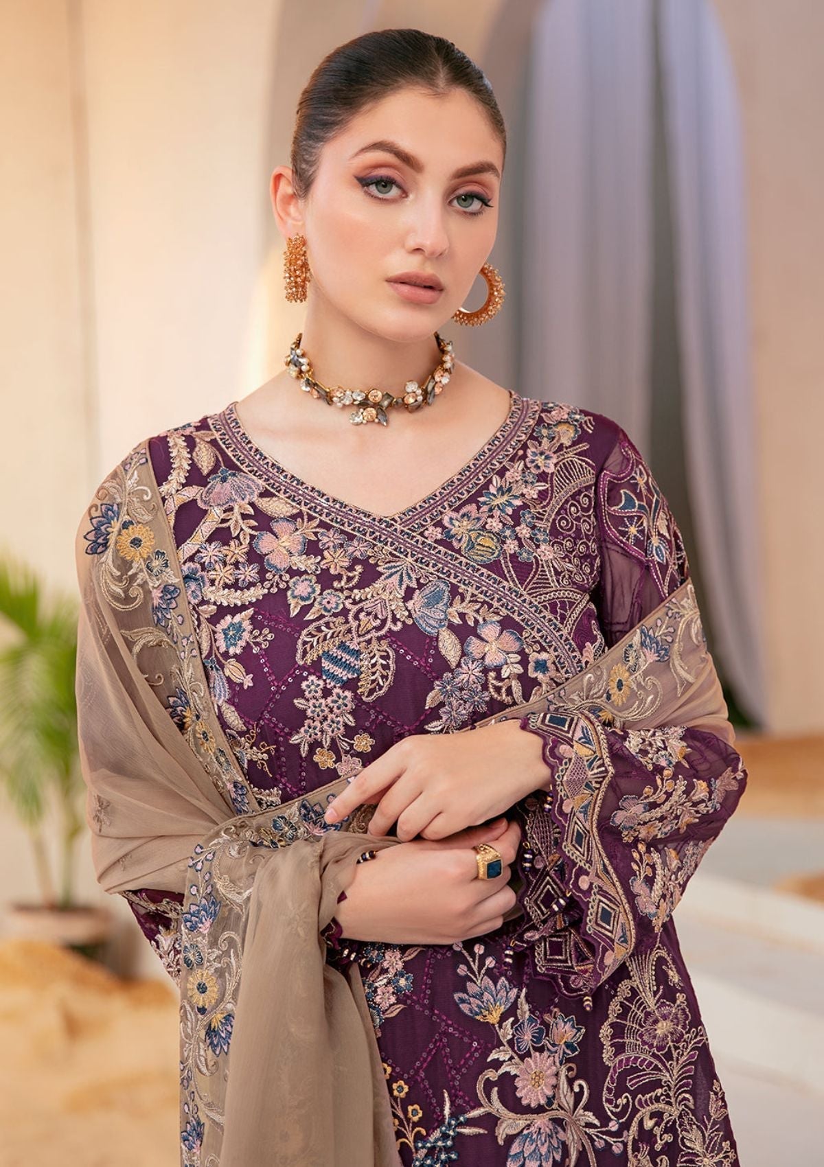 Formal Dress - Ramsha - Chiffon - V22 - F#2206 available at Saleem Fabrics Traditions