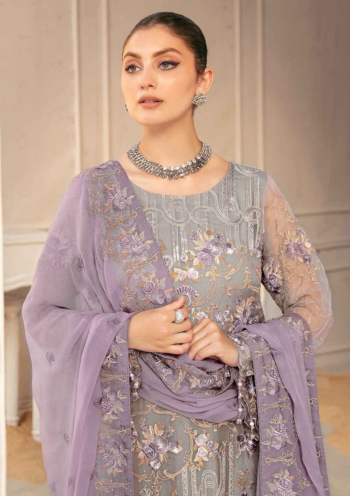 Formal Dress - Ramsha - Chiffon - V22 - F#2210 available at Saleem Fabrics Traditions