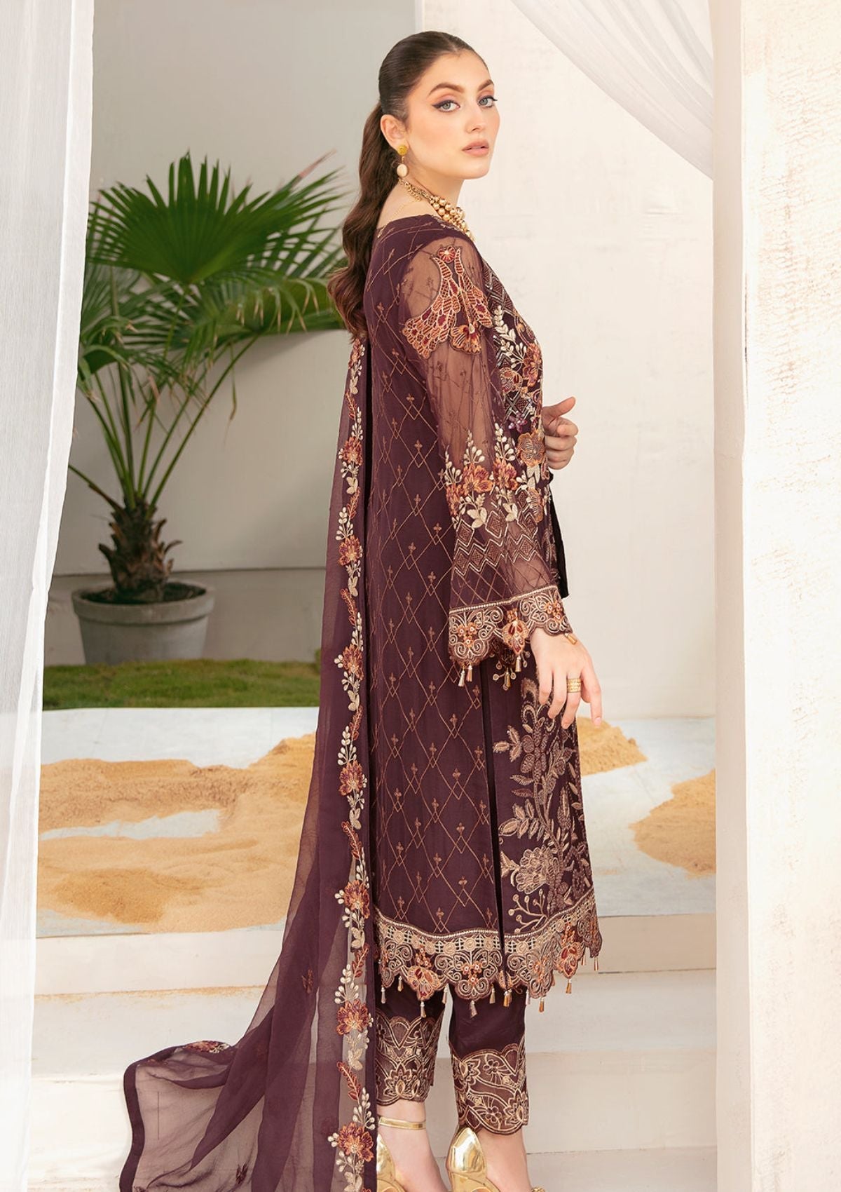 Formal Dress - Ramsha - Chiffon - V22 - F#2211 available at Saleem Fabrics Traditions