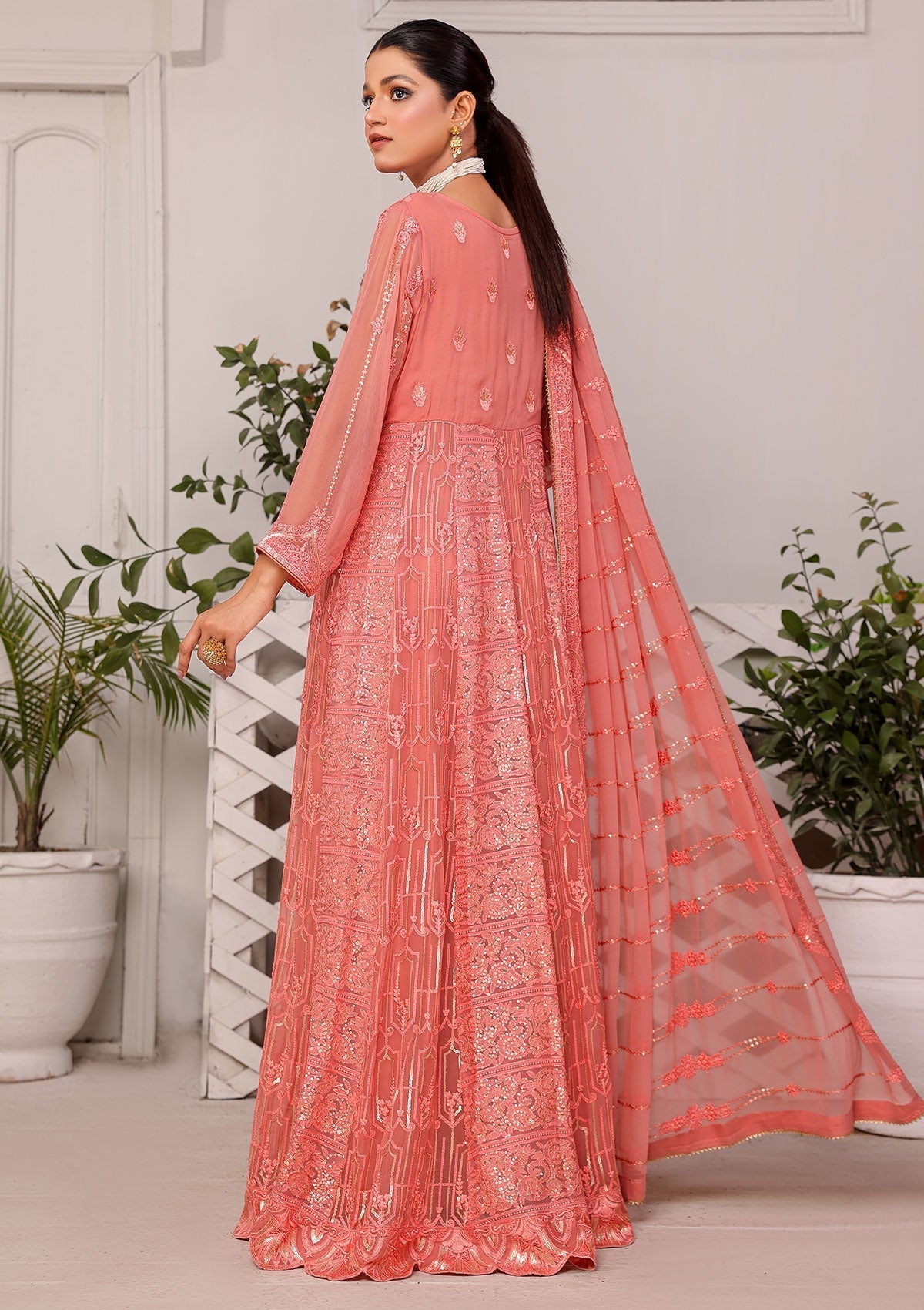 Formal Dress - Rubaaiyat - Chiffon with Sequence - D#1 C available at Saleem Fabrics Traditions