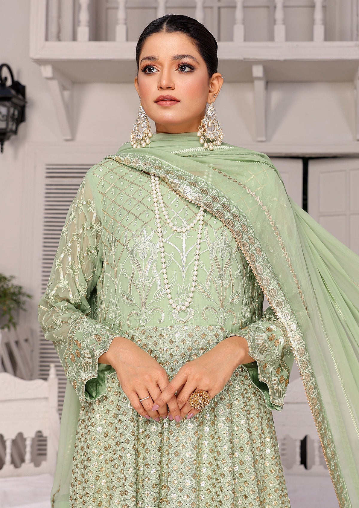 Formal Dress - Rubaaiyat - Chiffon with Sequence - D#2 A available at Saleem Fabrics Traditions