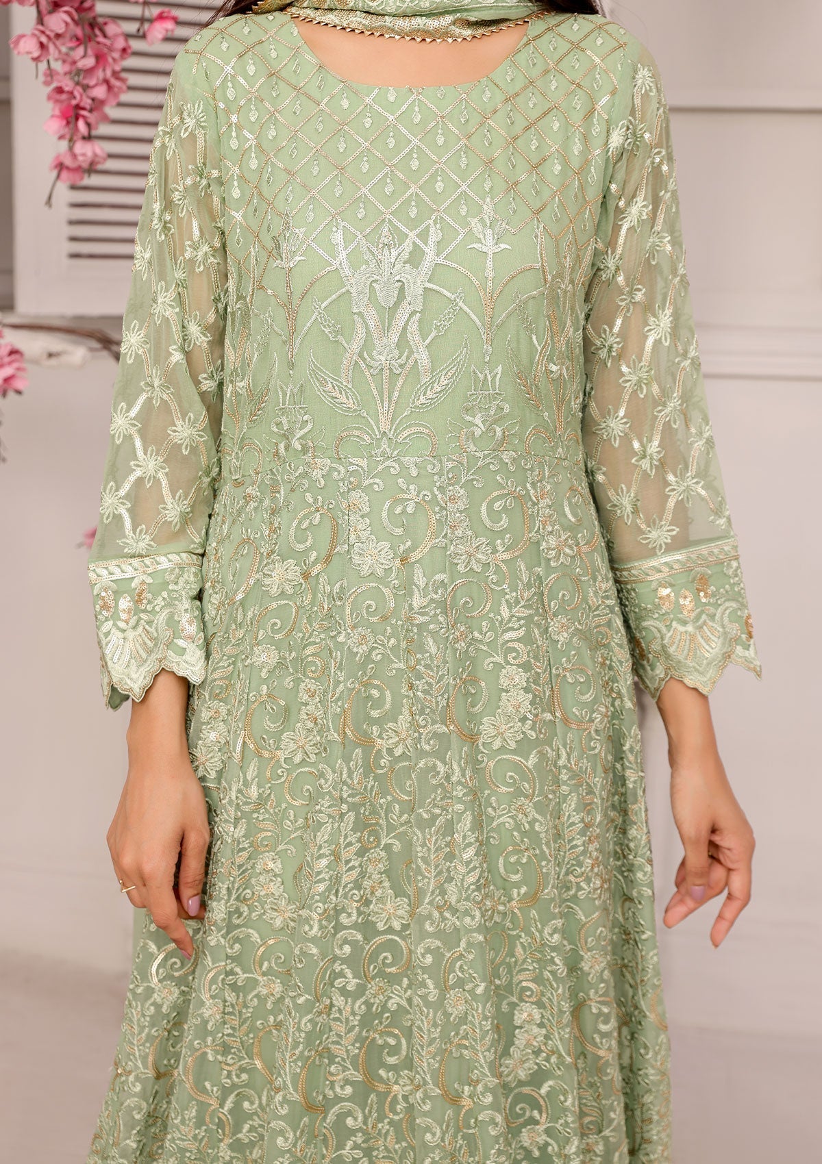 Formal Dress - Rubaaiyat - Chiffon with Sequence - D#2 B available at Saleem Fabrics Traditions